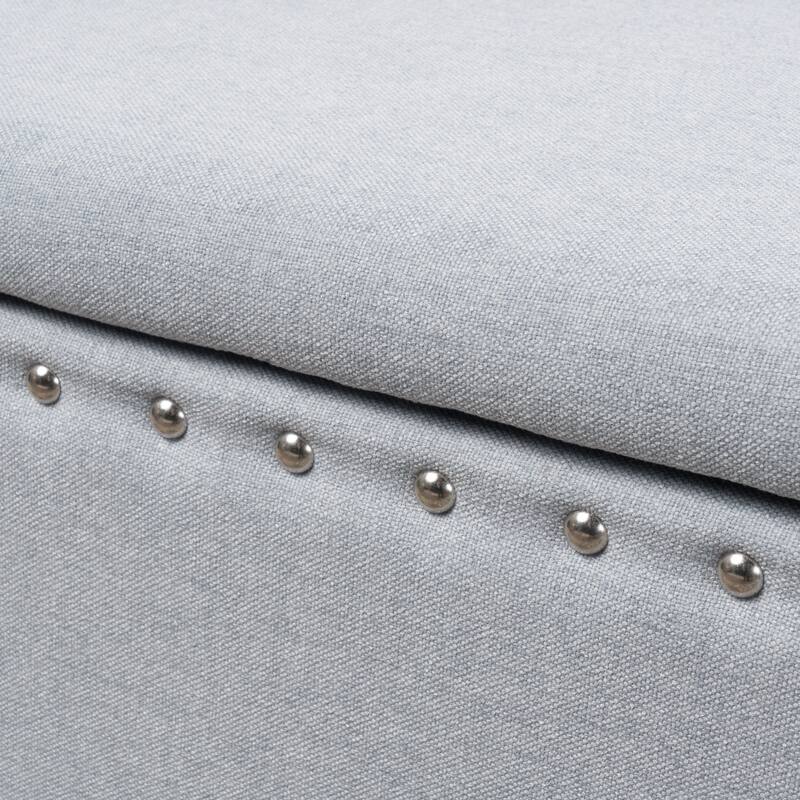Tatiana Contemporary Fabric Storage Ottoman with Nailhead Trim by Christopher Knight Home