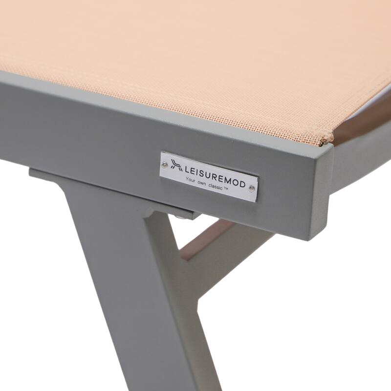 Marlin Aluminum Outdoor Chaise Lounge with Rust-Resistant, 4-Position Adjustable Recliner and Breathable Mesh Sling