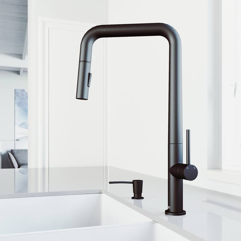 VIGO Parsons 18" H Single Handle Pull-Down Sprayer Kitchen Faucet