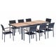 preview thumbnail 10 of 18, Heck 9 Pieces Retractable Teak Outdoor Dining Sets, Grade A Teak, Aluminum Frame, 8 Seaters by HIGOLD