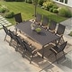 preview thumbnail 34 of 41, 9/11/13-Piece Outdoor Patio Dining Set All-Weather Aluminum Dining Table with Umbrella Hole and Adjustable Folding Chairs Black - Set of 11