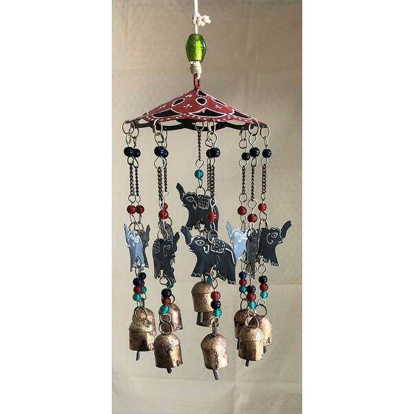 Shop Large Wind Chimes Outdoor Sound Rich Relaxing Tones 6 X 15 Inches Red Green Blue 6 X 15 Inches Overstock 27315181 Grey Elephants