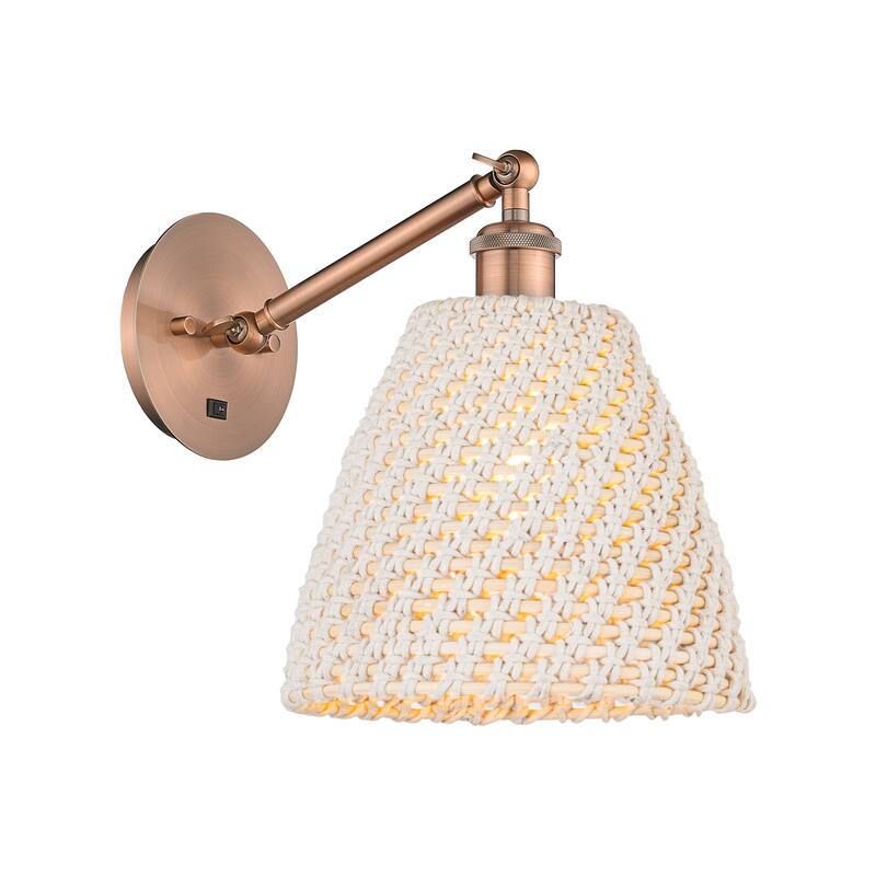 Innovations Lighting Endless Possibilities Ballston - Bristol Natural - 1 Light 9" Adjustable Sconce - Arm Adjusts Up and Down - Antique Copper/Natural