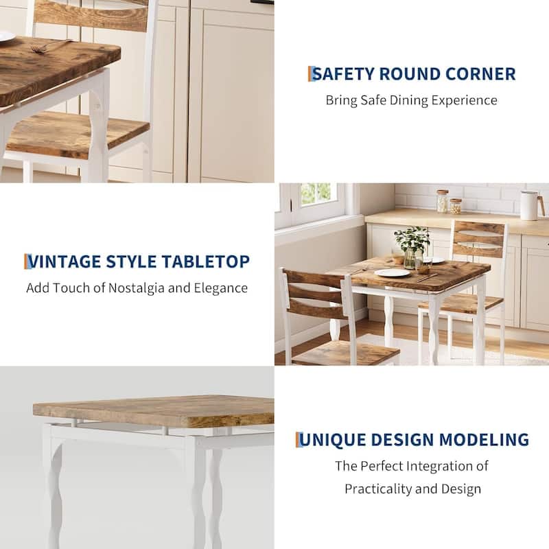 3 Piece Dining Table and Chairs Set for Dining Room Kitchen Apartment