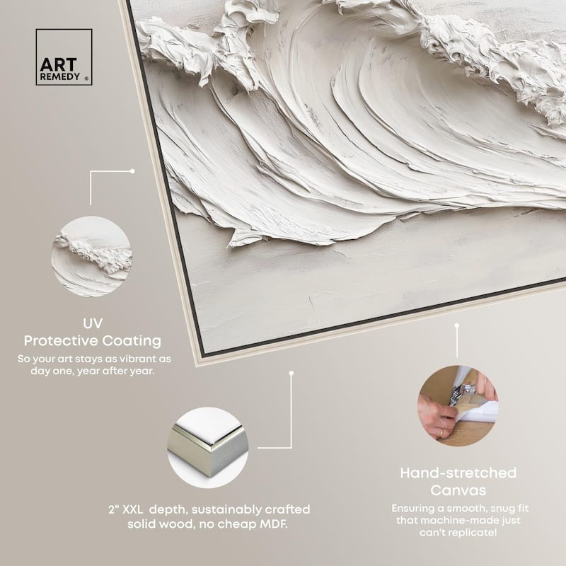 Wave on White Canvas by Art Remedy