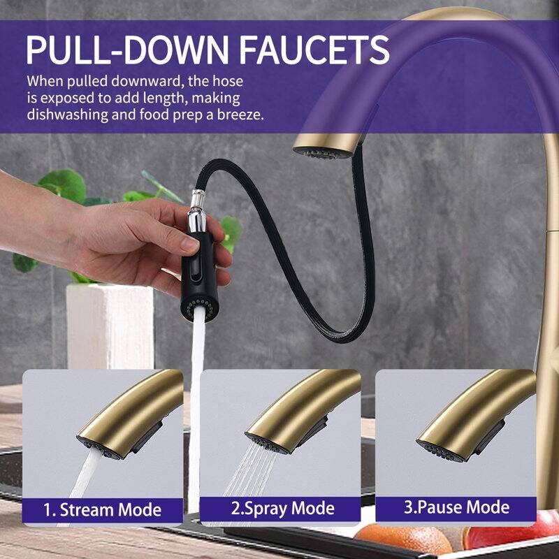 Single Handle Stainless Steel Pull Out Kitchen Faucet