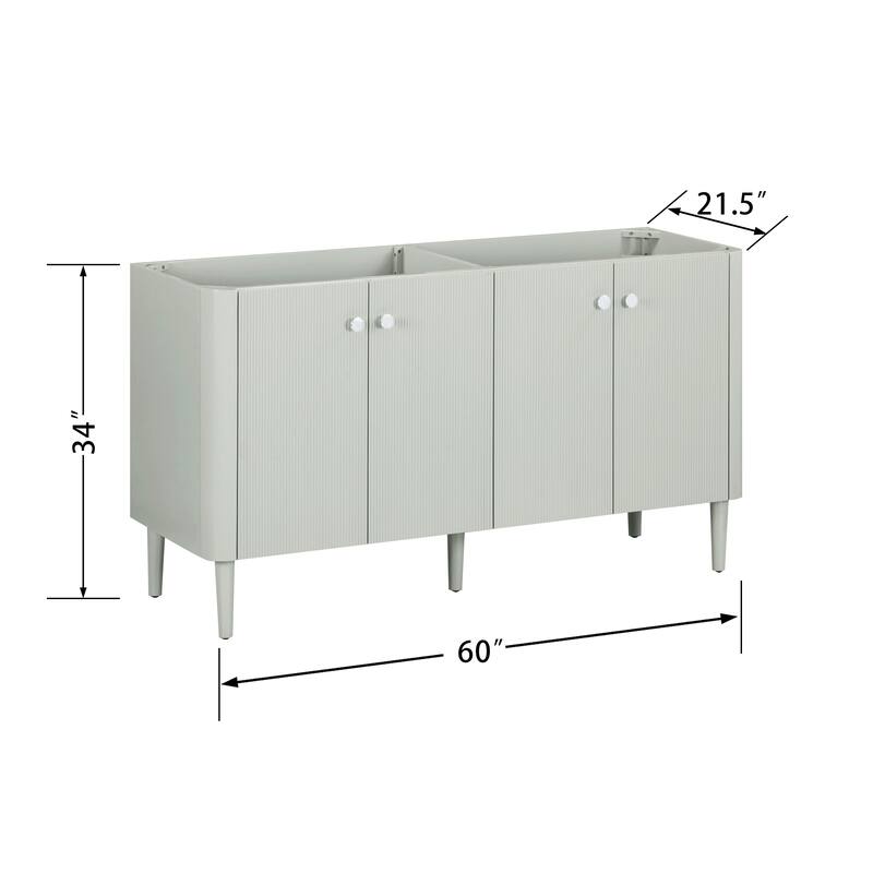 Haley Bathroom Vanity Only in Soft Sage with Dual Mount Option