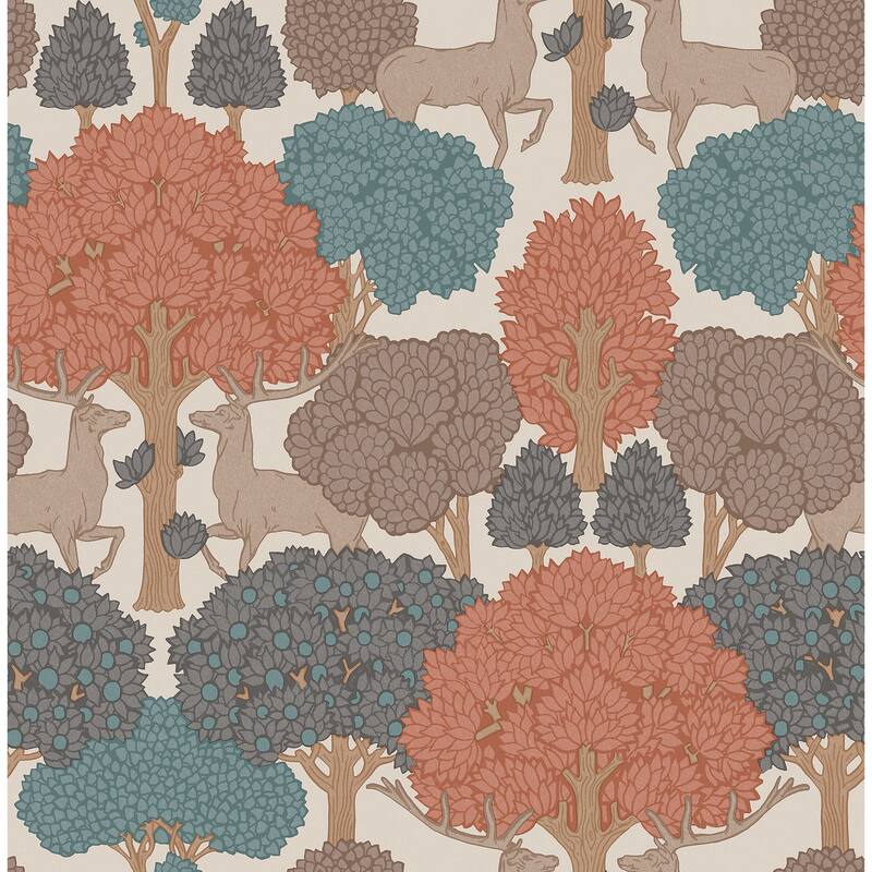 Forest of Arden Apricot Deer Wallpaper
