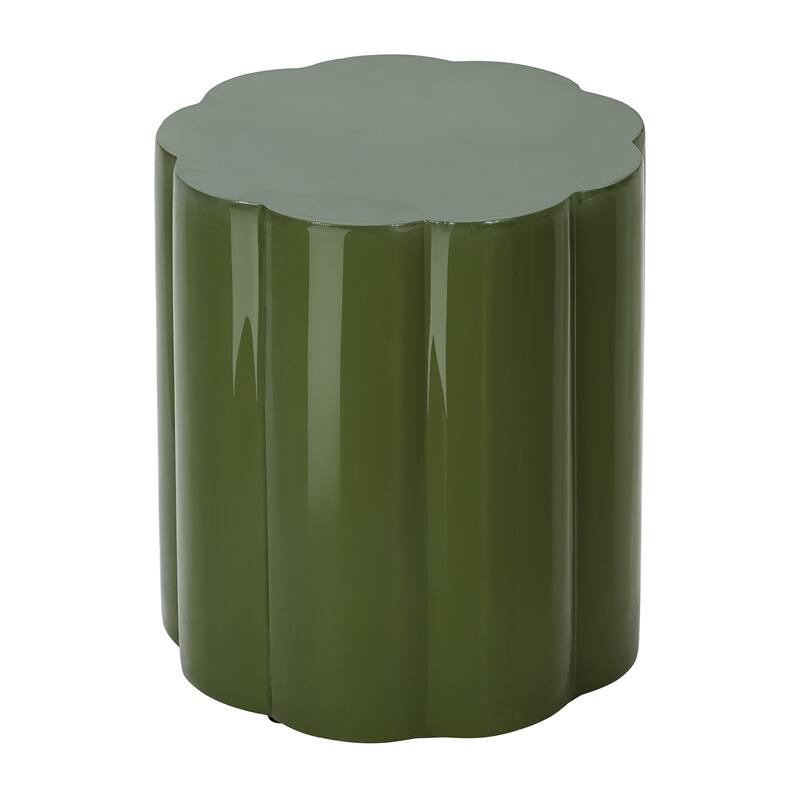 Christopher Knight Home - Calera Modern Outdoor Magnesium Oxide Side Table, Sculptural Cylindrical Design & High Gloss Finish