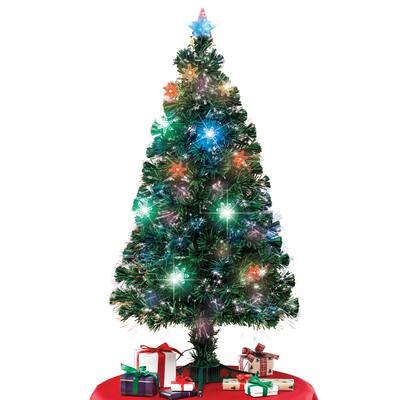 47-Inch Fiber Optic Christmas Tree with Snowflakes - 26.000 x 10.250 x 6.400