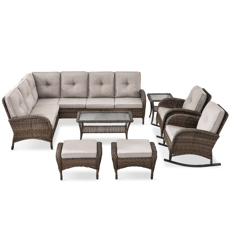 Outdoor Sectional Sofa with Chair Funiture Set