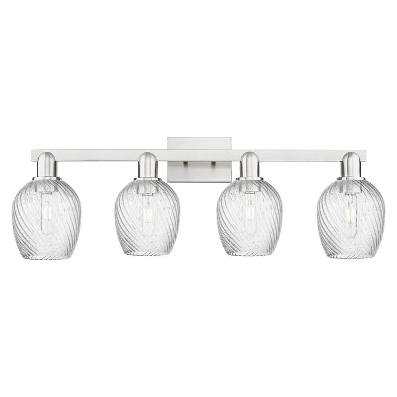 Innovations Lighting 716-4W-12-33 Salina Vanity Salina 4 Light 33" - Brushed Satin Nickel / Clear Spiral Fluted