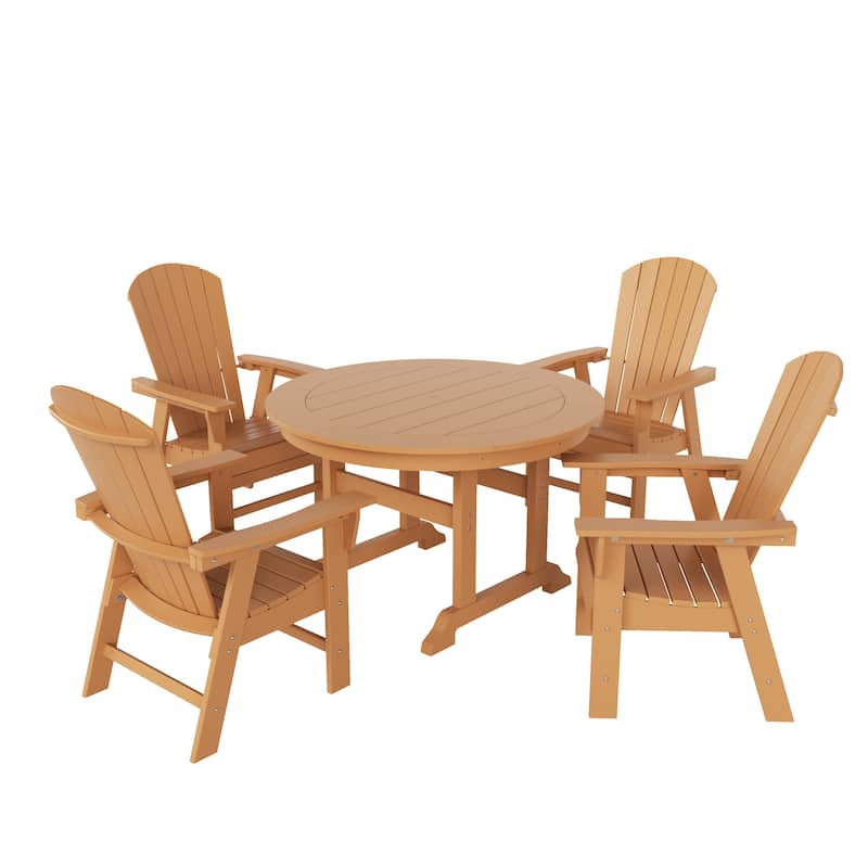 Altura 5-Piece Round Poly Eco-Friendly All Weather Outdoor Dining Set