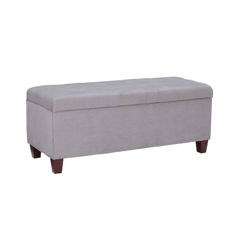 Upholstered Shoe Storage Ottoman - 48" - Gray