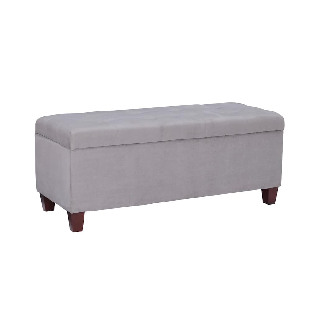 Upholstered Shoe Storage Ottoman - 48" - Gray