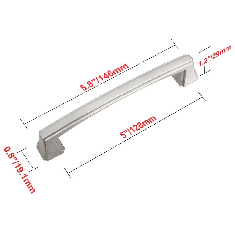 Utopia Alley Brett Pull Handle - Decorative Cabinet Drop Pull Handles for Cabinets, Brushed Nickel, 5.0" Center to Center