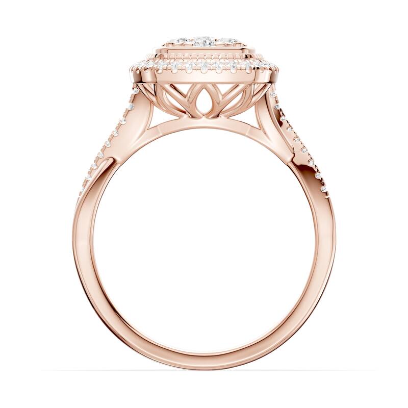 AEON Elysian Bloom Cushion 0.50ct Lab Grown Diamond Cluster Halo Ring