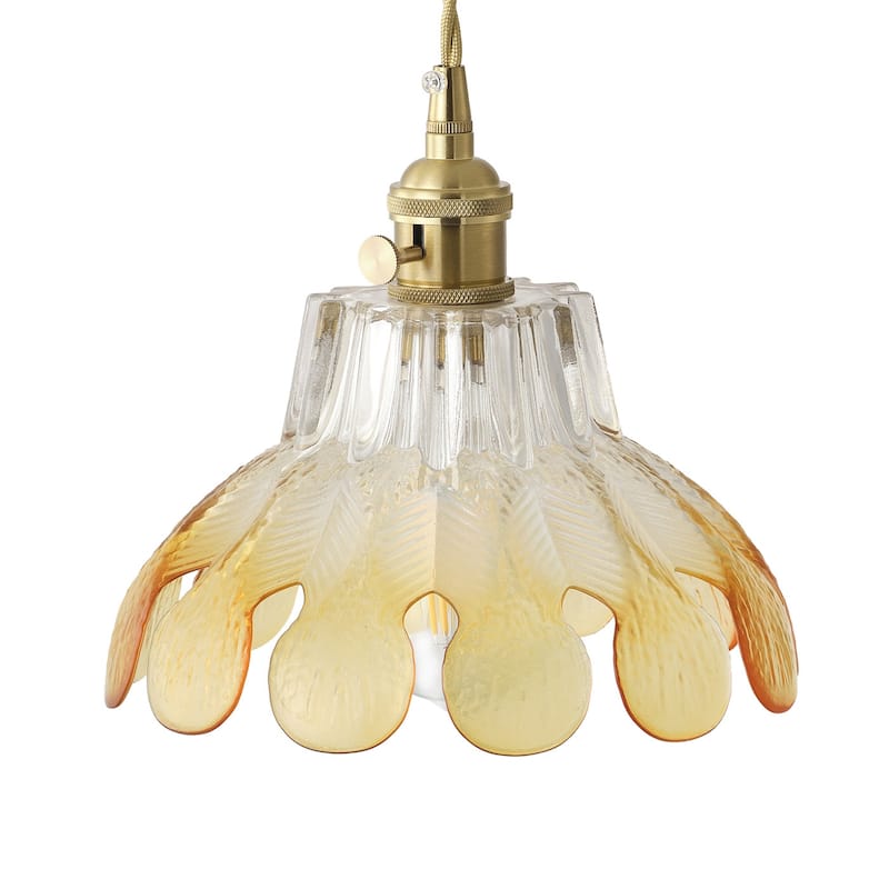 Vintage Green Glass Pendant Light 1 Light Adjustable Hanging Fixture