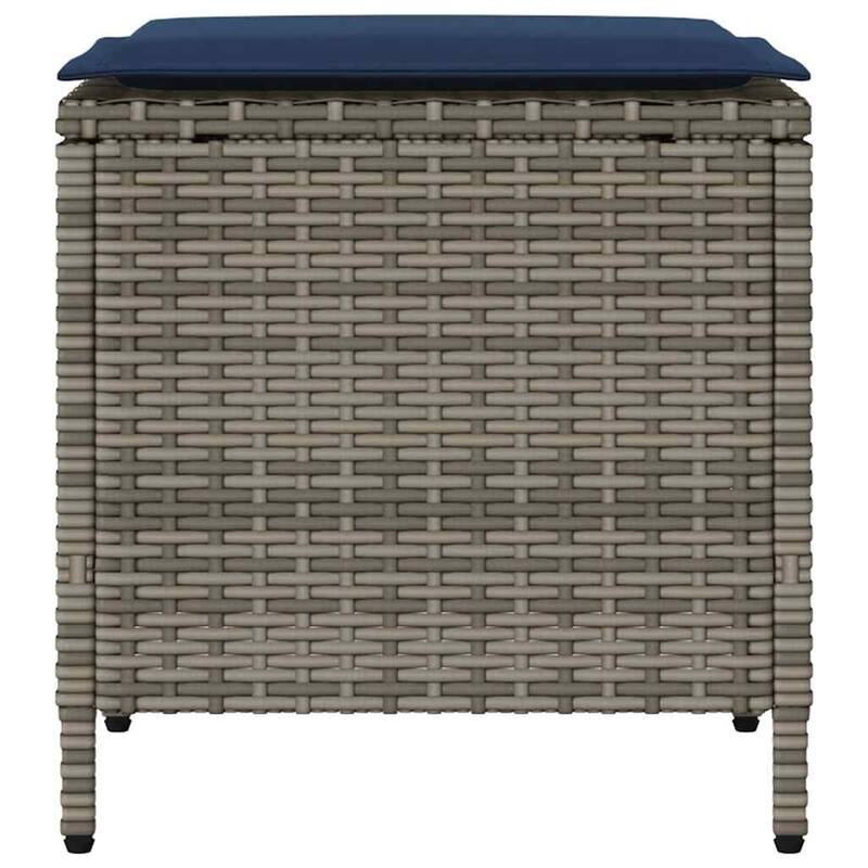 vidaXL Patio Sofa with Cushions Outdoor Seating Sectional Sofa Poly Rattan