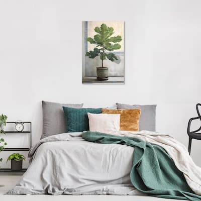 Wynwood Studio Canvas Floral and Botanical Plant at my Window Green and Modern & Contemporary Wall Art Canvas Print