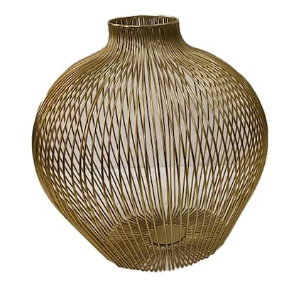 Lg. Wire Gold Vase -ST - Gold