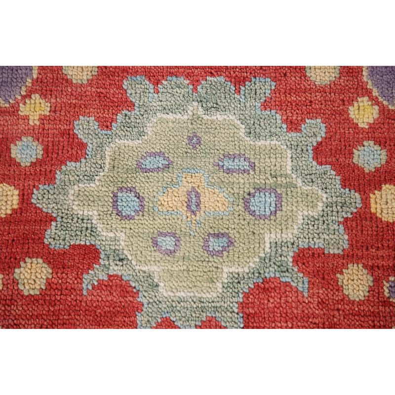 Purple Floral Oushak Indian Area Rug Handmade Wool Carpet - 8'10"x 11'8"
