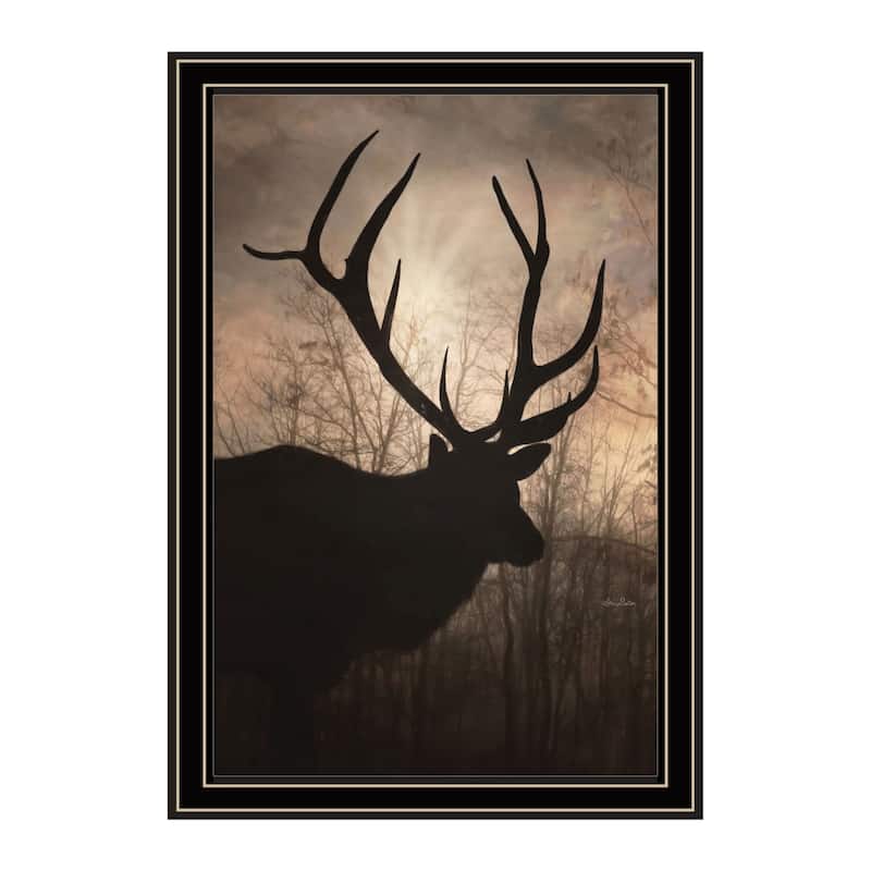 TrendyDecor4U "Elk Sunrise I" Framed Print Wall Art - Multi