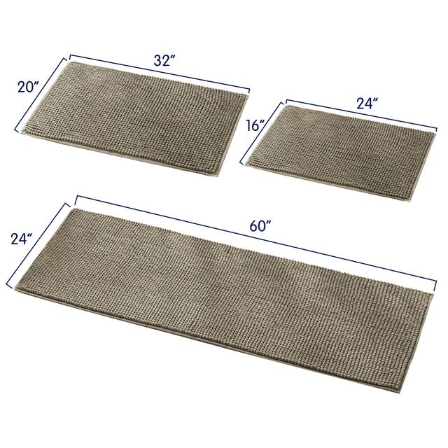 Subrtex Chenille Soft Rugs Super Water Absorbing Shower Mats