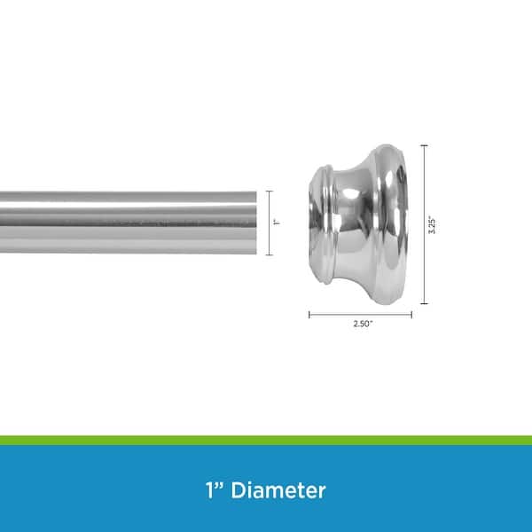 Kenney Twist & Fit No Tools Bell End Camlock Tension Shower Curtain Rod, 42-72" - Chrome