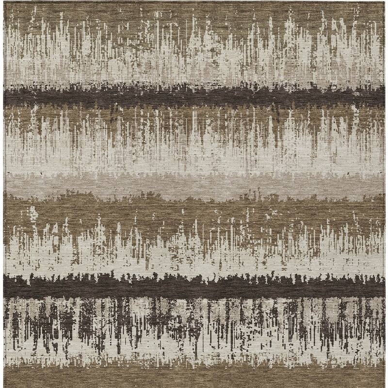 HomeRoots Striped Transitional Rectangle Outdoor Rug