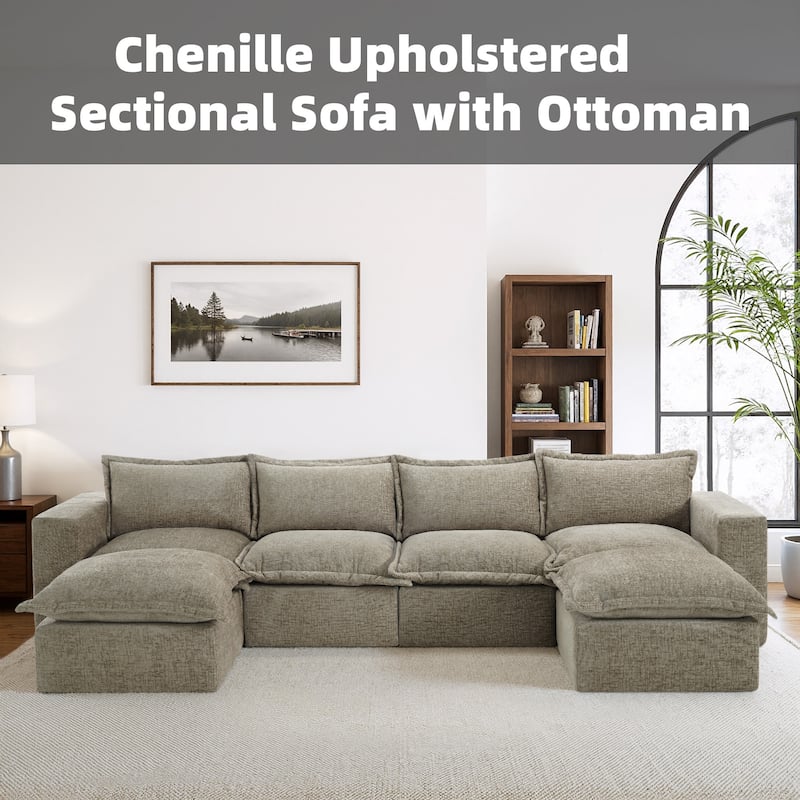 Comfy Cloud Couch Plush Modular Sectional Sofa For Living Room