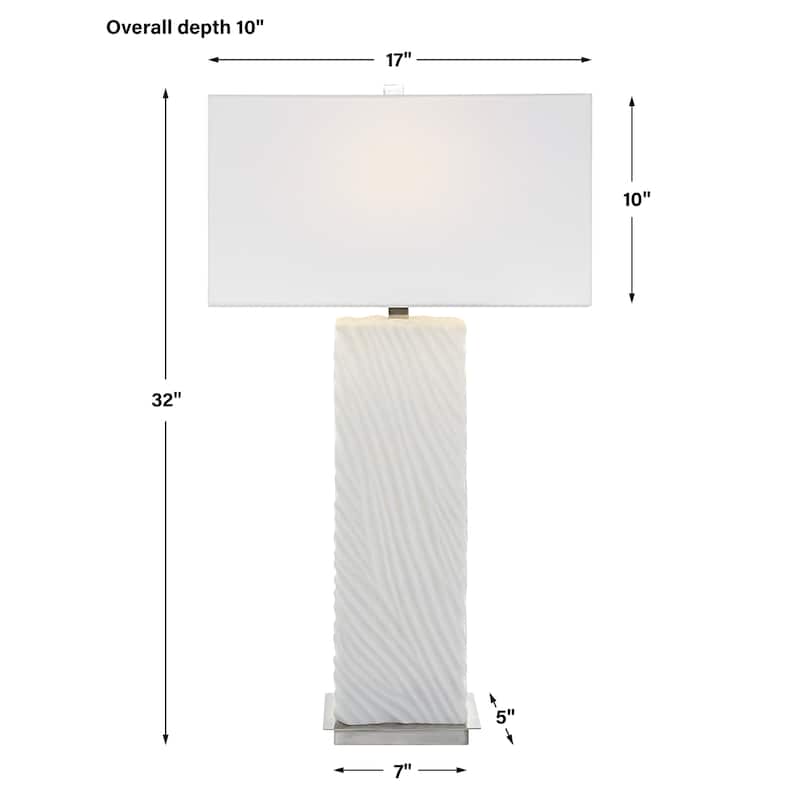 Uttermost Pillar White Marble Table Lamp