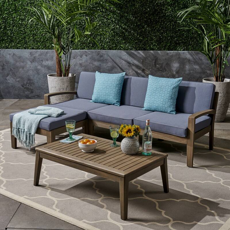 Outdoor L-Shaped Seating Combo Sofa Set 5 Pcs