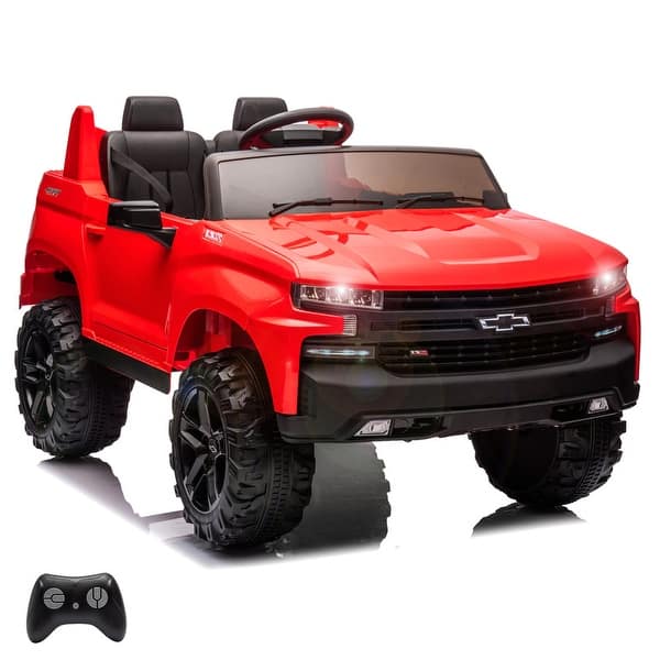 slide 2 of 25, 24V Kids Electric Vehicle Baby Car Licensed Chevrolet Silverado Red