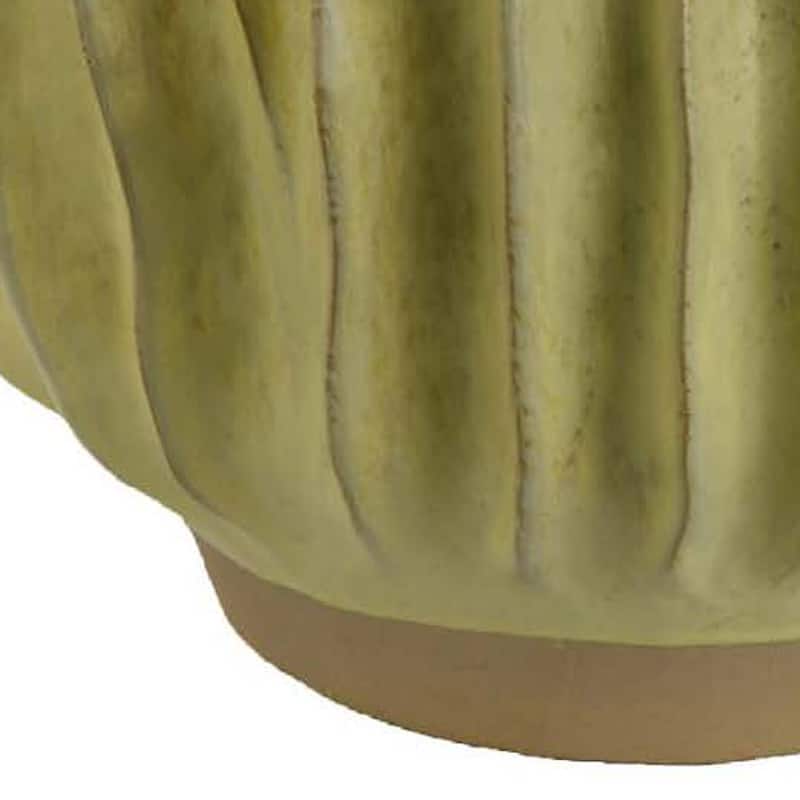 Esam Decorative Planter, Textured Ceramic, 19 Inch Yellowish Green