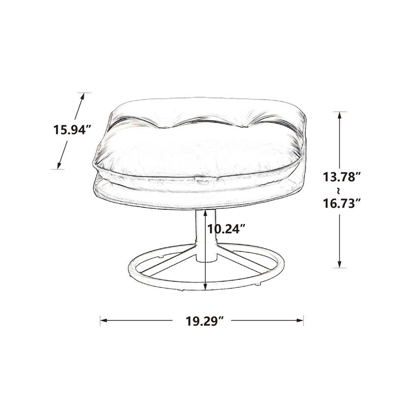 Velvet Swivel Accent Chair with Ottoman & Metal Legs (360° Rotation)
