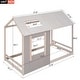 preview thumbnail 13 of 18, Twin Size House Platform Bed Frame with Roof & Window