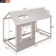 preview thumbnail 13 of 16, Twin Size House Platform Bed Modern Wood Kids' Beds with Roof and Window
