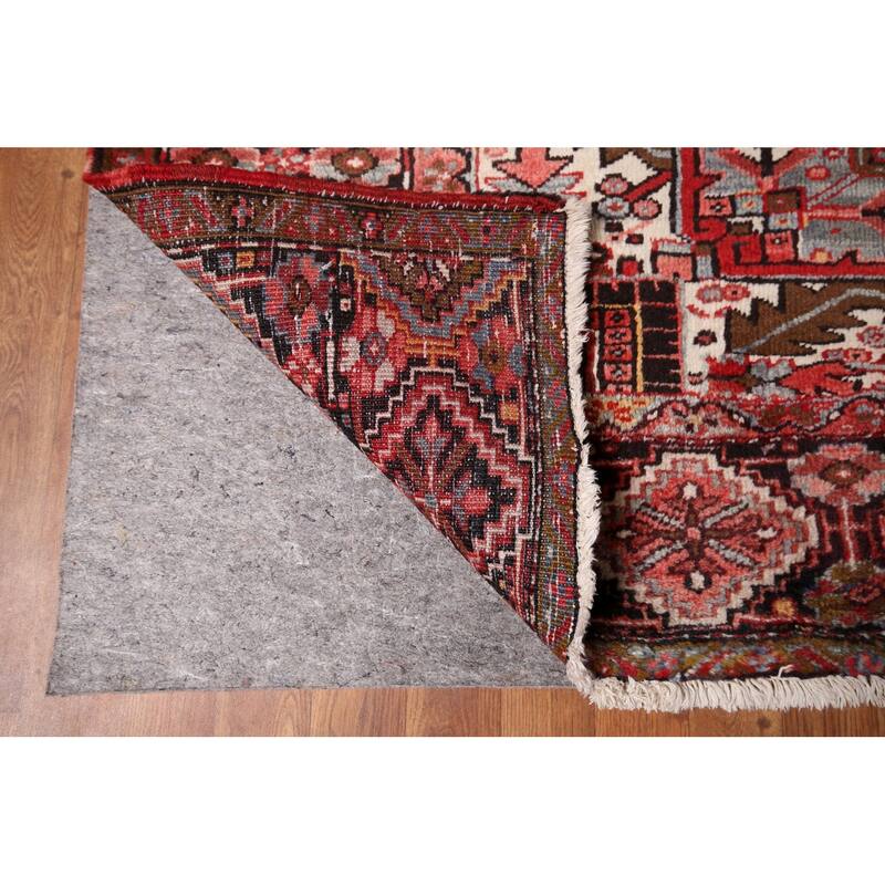 Blue Heriz Vintage Persian Area Rug Handmade Wool Carpet - 9'3" x 12'10"
