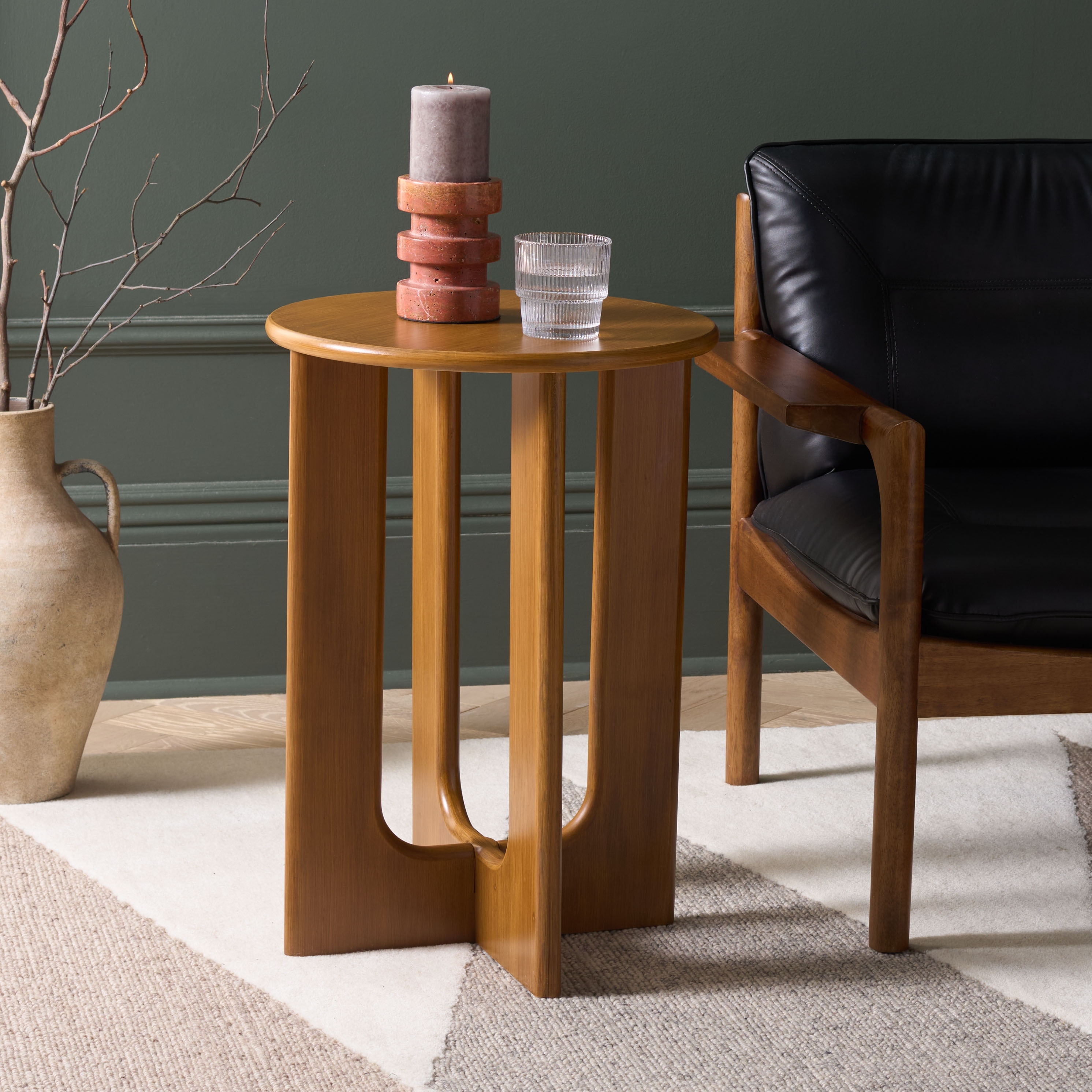 SAFAVIEH Ashanka Scandinavian Engineered Wood End Table - 17"W x 17"D x 24"H