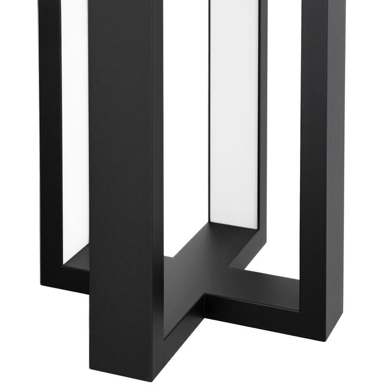 20" Outdoor Pendant Lights LED Black Exterior Ceiling Hanging Lantern - 20.2 inch