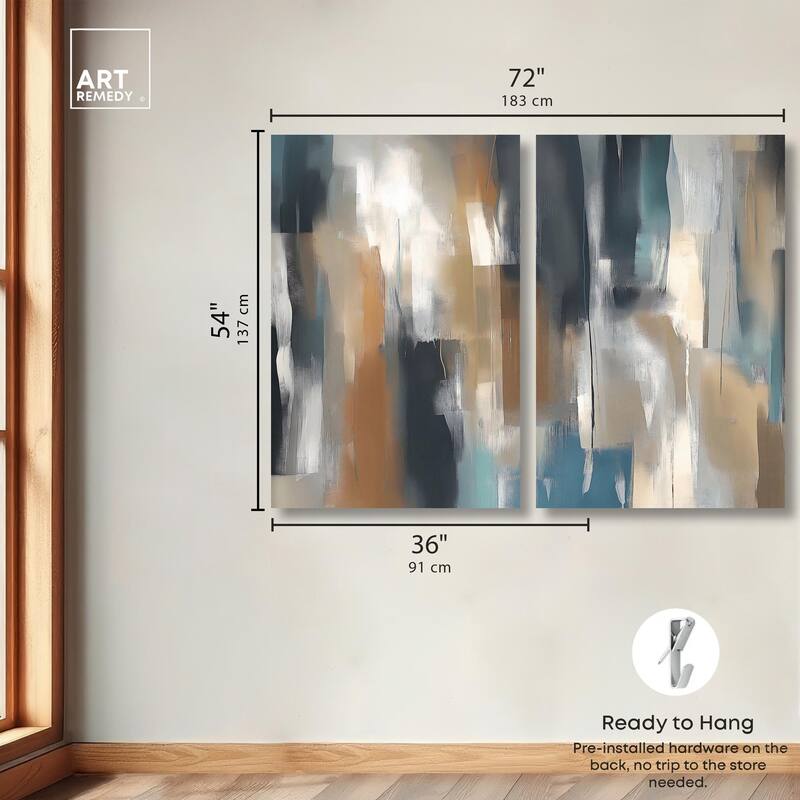 Vertical Rush Canvas Set of 2 by Art Remedy, Gallery Wrapped