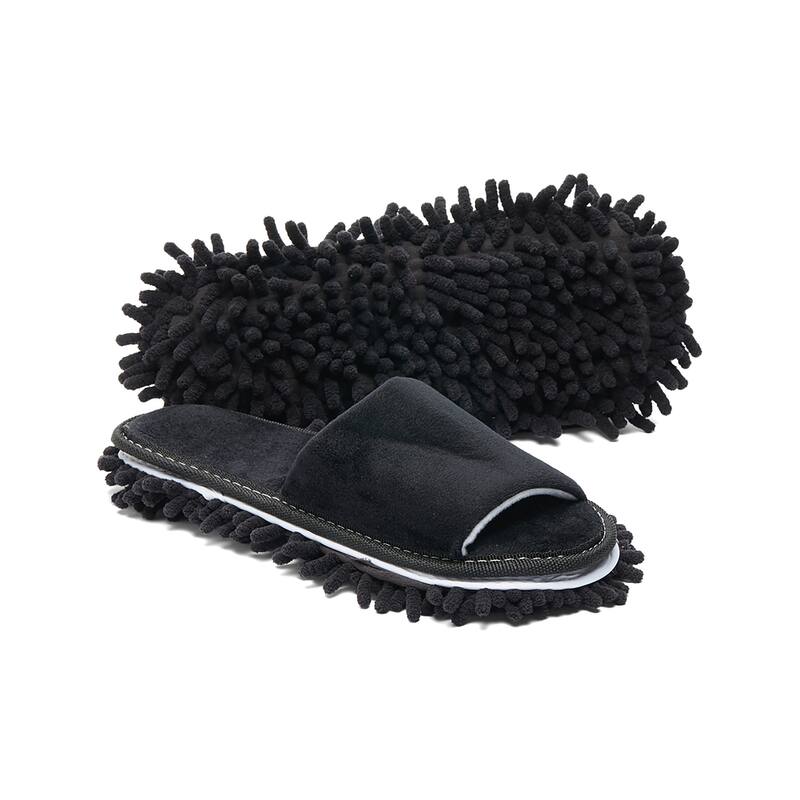 Premium Plush Mop Slippers with Detachable, Washable Bottoms - Standard