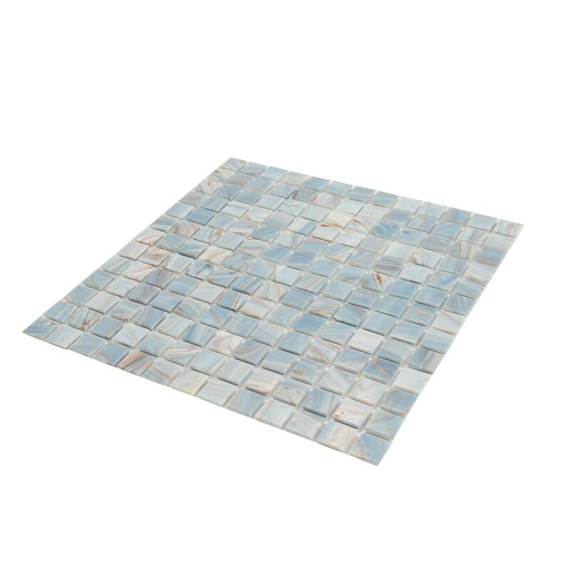 Apollo tile 12" x 12" Celestial Glossy Manatee Blue Glass Tile (20 sq ft/case) - 20 Pack