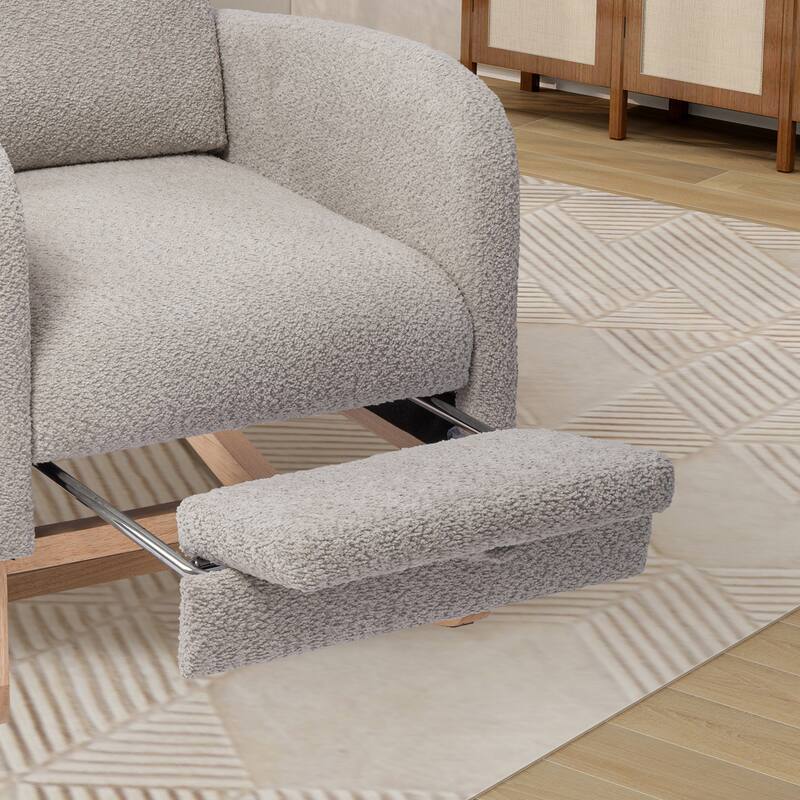 High Back Rocking Chair with Retractable Footrest