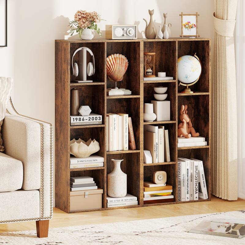 Gymax 2PCS 7-Cube Bookcase w/7 Compartments 2 Anti-tipping Kits for