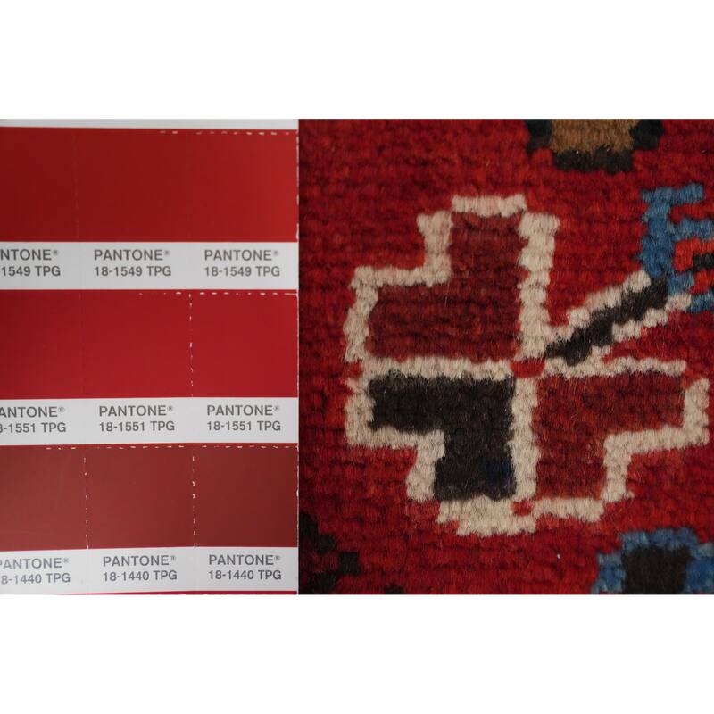 Hand Knotted Oriental 100% Wool Carpet Traditional Medallion Red Heriz Area Rug - 10' 8'' X 7' 9''