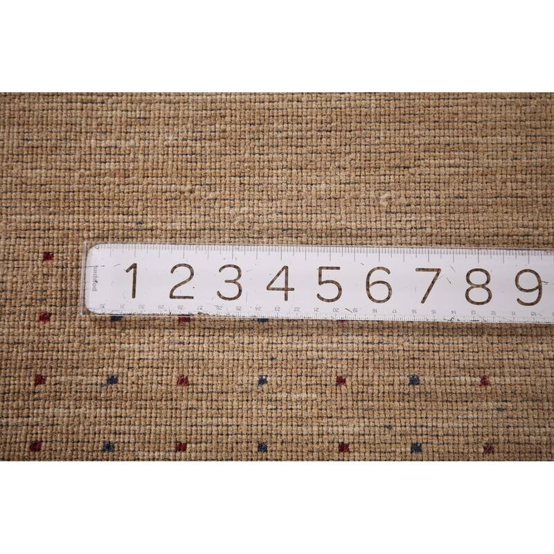 Tribal Gabbeh Oriental Area Rug Hand-Knotted Brown Wool Carpet - 4'10"x 6'5"