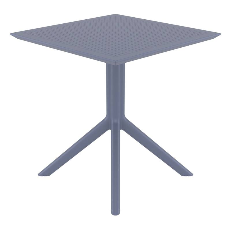 29.5" Gray Square Outdoor Patio Dining Table