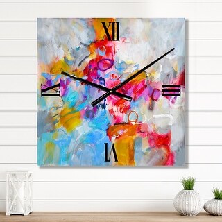 Designart 'Blue And Yellow Color Spatters IV' Oversized Modern Wall